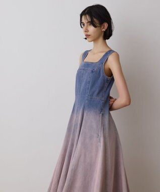 GRACE CONTINENTAL デニム切替サーキュラーワンピース ピンク