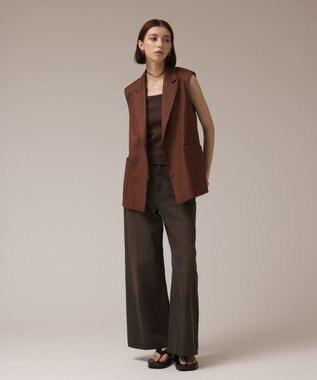 GRACE CONTINENTAL チュールオーバーベスト ブラウン