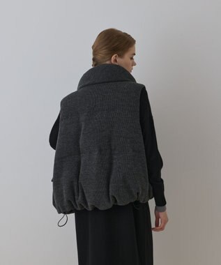 GRACE CONTINENTAL スタンドニットダウンベスト グレー