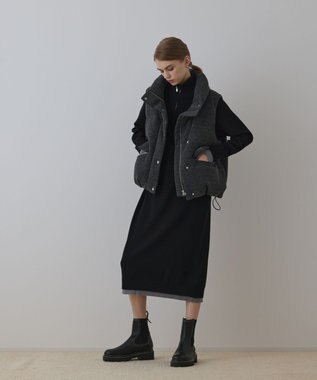 GRACE CONTINENTAL スタンドニットダウンベスト グレー