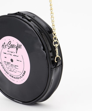 GRACE CONTINENTAL レコードエナメルバッグ ブラック