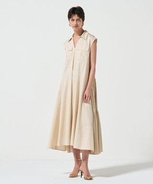 GRACE CONTINENTAL ティアードコンビシャツワンピース ベージュ