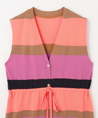 GRACE CONTINENTAL ニットマルチボーダージレ ピンク