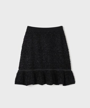 GRACE CONTINENTAL ツイードフレアニットスカート ブラック