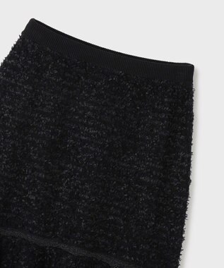 GRACE CONTINENTAL ツイードフレアニットスカート ブラック