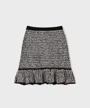 GRACE CONTINENTAL ツイードフレアニットスカート バイカラー
