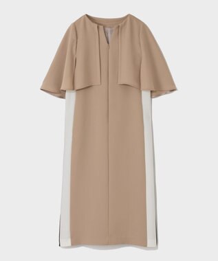 GRACE CONTINENTAL ケープレイヤードドレス ベージュ