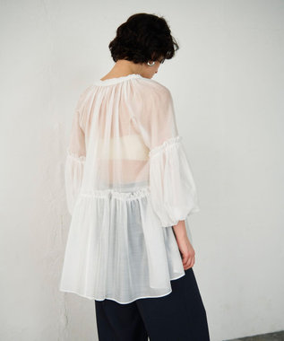 GRACE CONTINENTAL ギャザーカフタントップ キナリ