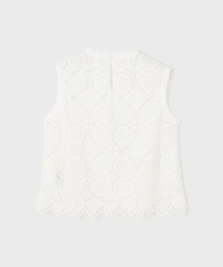 GRACE CONTINENTAL サークルレースノースリーブトップ ホワイト