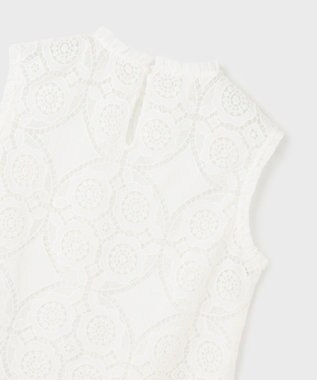 GRACE CONTINENTAL サークルレースノースリーブトップ ホワイト