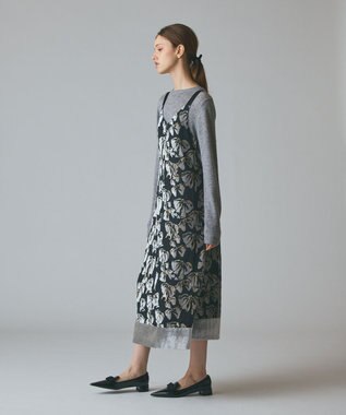 GRACE CONTINENTAL リボンオパールドレス ブラック