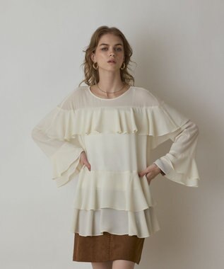 GRACE CONTINENTAL シフォンフリルブラウス キナリ