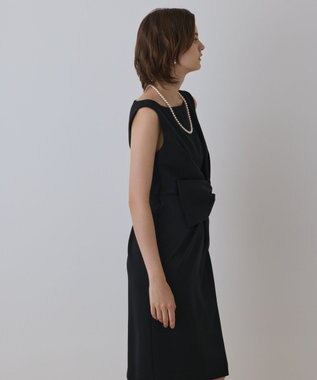 GRACE CONTINENTAL サテンクロスドレープワンピース ブラック