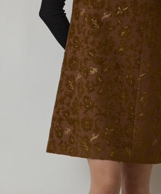 GRACE CONTINENTAL サラサジャガードミニワンピース ブラウン