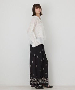 GRACE CONTINENTAL カットワークキャミ付カフタンブラウス ホワイト
