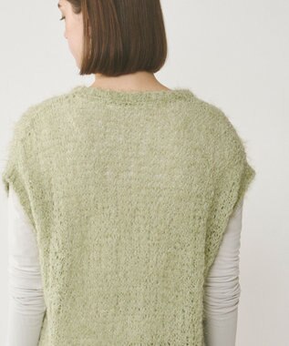 GRACE CONTINENTAL フィルムヤーンニットベスト ライトグリーン