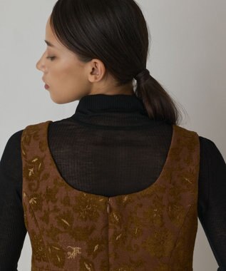 GRACE CONTINENTAL サラサジャガードミニワンピース ブラウン