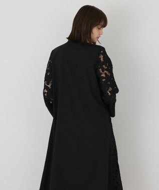 GRACE CONTINENTAL カットワークAラインワンピース ブラック