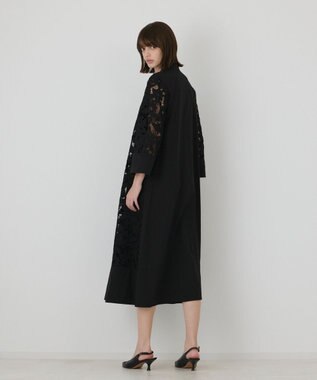GRACE CONTINENTAL カットワークAラインワンピース ブラック