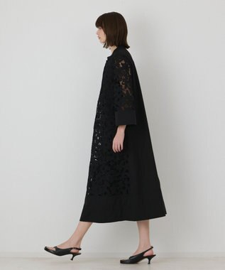 GRACE CONTINENTAL カットワークAラインワンピース ブラック