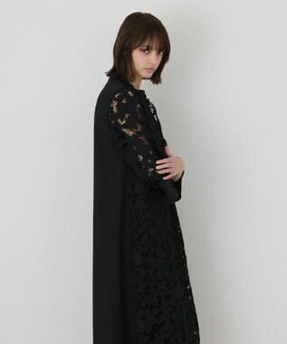 GRACE CONTINENTAL カットワークAラインワンピース ブラック