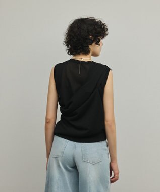 GRACE CONTINENTAL レイヤードニットトップ ブラック