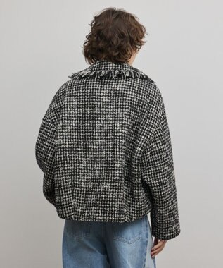 GRACE CONTINENTAL パディングツイードジャケット ブラック