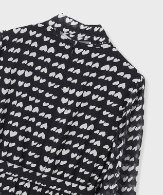 GRACE CONTINENTAL ハートキカプリントワンピース ブラック