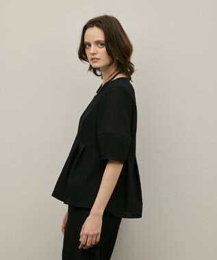 GRACE CONTINENTAL オーガンジージャガードトップ ブラック