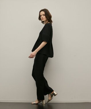 GRACE CONTINENTAL オーガンジージャガードトップ ブラック