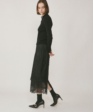 GRACE CONTINENTAL レースレイヤードスカート ブラック