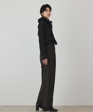 GRACE CONTINENTAL ウールタックワイドパンツ ブラウン