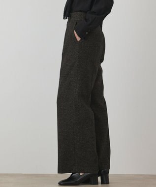 GRACE CONTINENTAL ウールタックワイドパンツ ブラウン