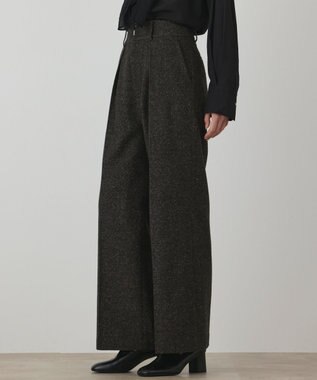 GRACE CONTINENTAL ウールタックワイドパンツ ブラウン