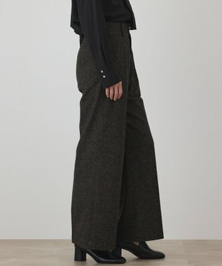 GRACE CONTINENTAL ウールタックワイドパンツ ブラウン