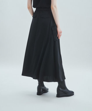 GRACE CONTINENTAL サテンミリタリーロングスカート ブラック