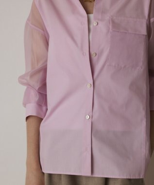 GRACE CONTINENTAL / グレースコンチネンタル シアーコンビオーバーシャツ シアーコンビオーバーシャツ / GRACE CONTINENTAL | GRACE