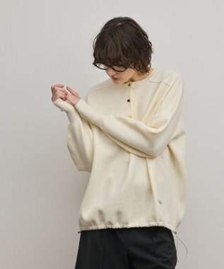 GRACE CONTINENTAL スウェットライクニットトップ ホワイト