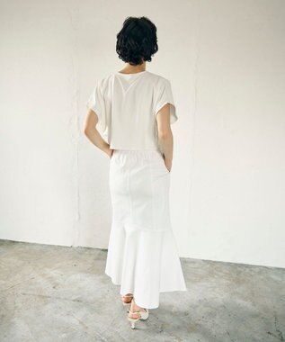 GRACE CONTINENTAL ミディマーメイドスカート ホワイト