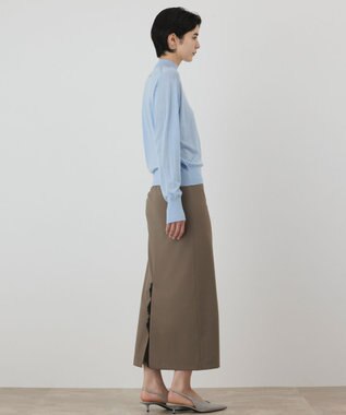 GRACE CONTINENTAL ウールシルククルーニットトップス サックス