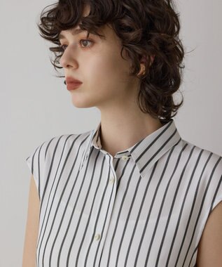 GRACE CONTINENTAL ストライプシャツワンピース ホワイト