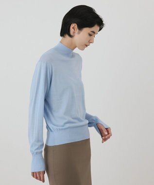 GRACE CONTINENTAL ウールシルククルーニットトップス サックス