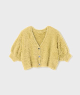 GRACE CONTINENTAL フェザースリーブニットカーディガン イエロー
