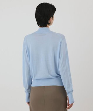 GRACE CONTINENTAL ウールシルククルーニットトップス サックス