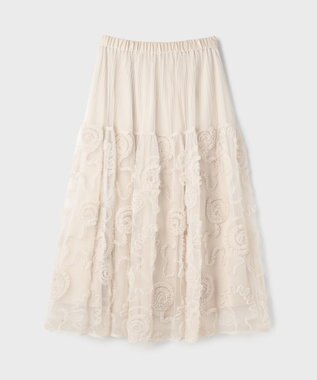 GRACE CONTINENTAL 刺繍チュールスカート キナリ