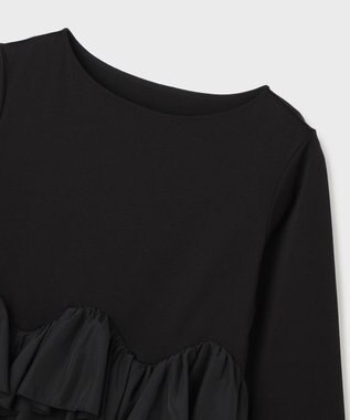 GRACE CONTINENTAL タフタフリルカットトップ ブラック