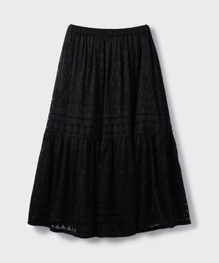 GRACE CONTINENTAL レースティアードスカート ブラック