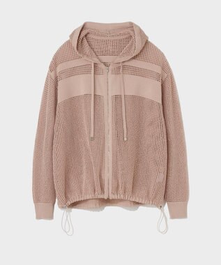 GRACE CONTINENTAL ボーダーメッシュフーディ ピンク