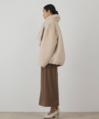 GRACE CONTINENTAL フェイクミンクストール付ジャケット ベージュ