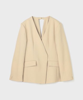 【美品】Diagramグレースコンチネンタル　ノカラージャケット／ベージュM 美品】Diagramグレースコンチネンタル ノーカラージャケット